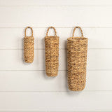 12" Tan Grass Wall Basket
