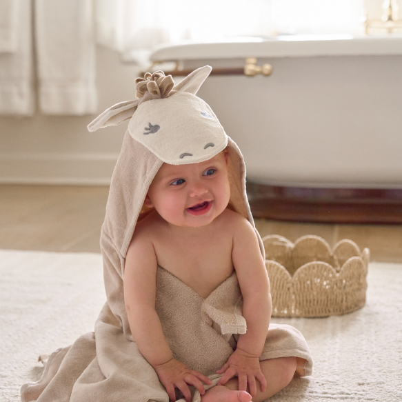 PONY HOODED BABY BATH WRAP