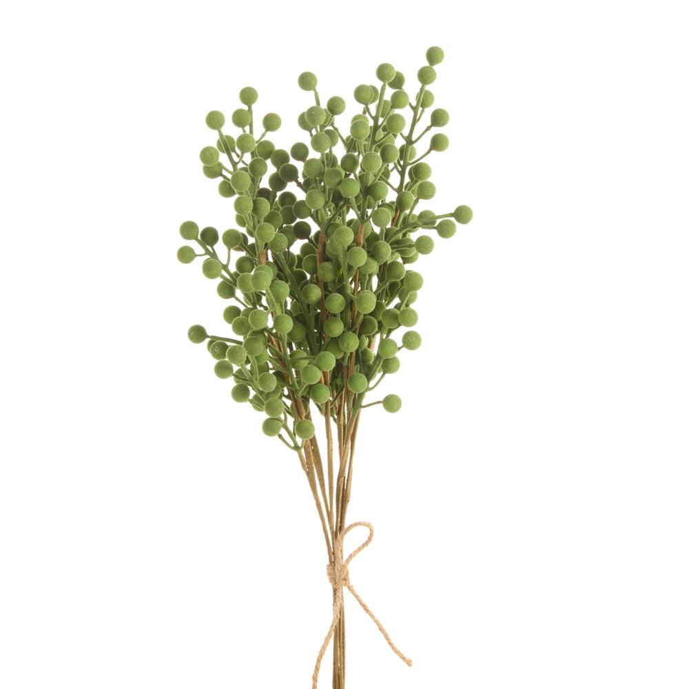22" Flocked Green Berry Bundle