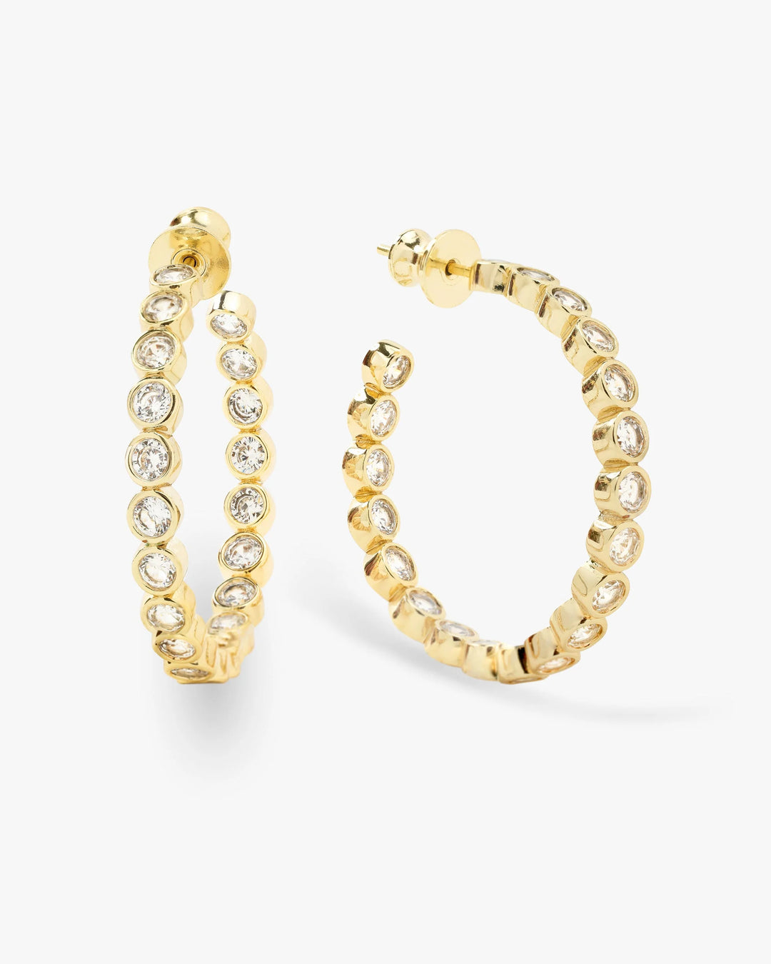 Baroness Hoops 1.25" Gold|White Diamondettes