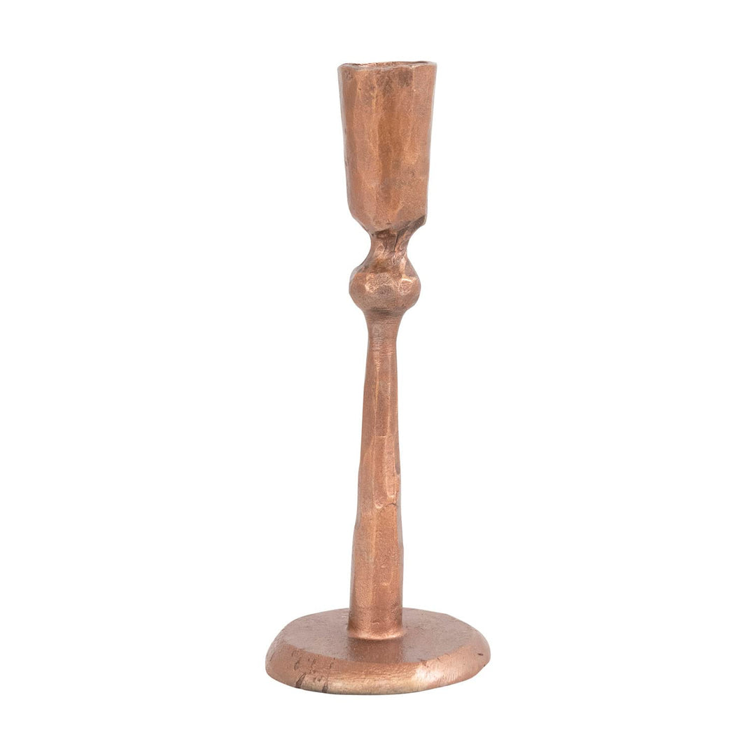 Hand-Forged Iron Taper Holder, Antique Copper