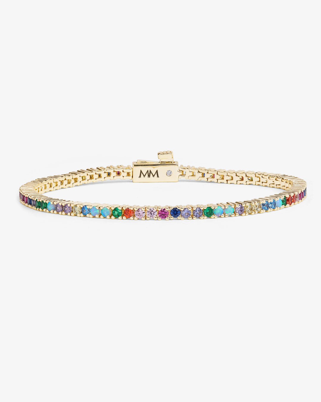 Melinda Maria Heiress Tennis Bracelet 2mm Gold|Multi Stone 6.5"