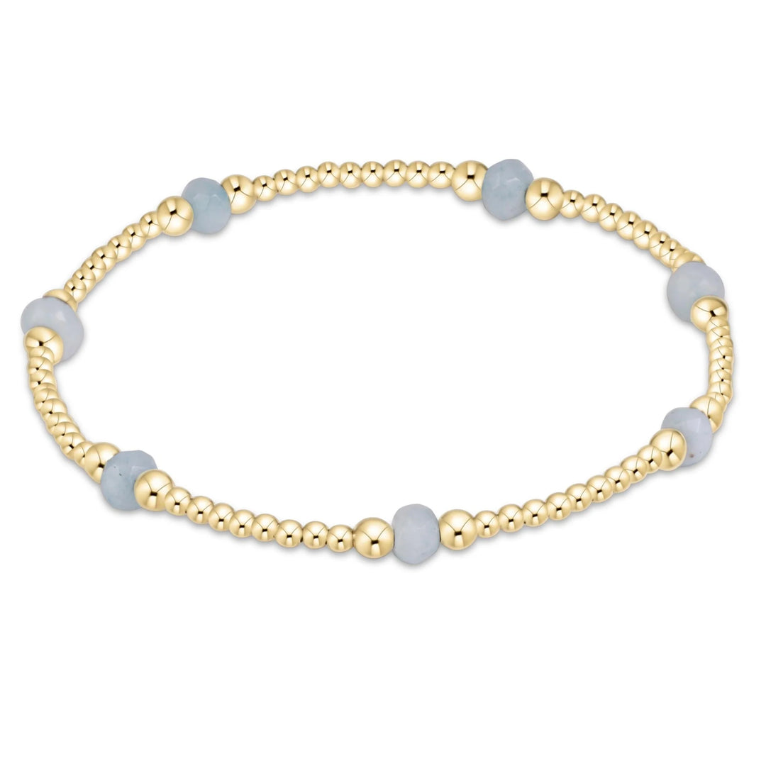 purpose gemstone 4mm bracelet - aquamarine