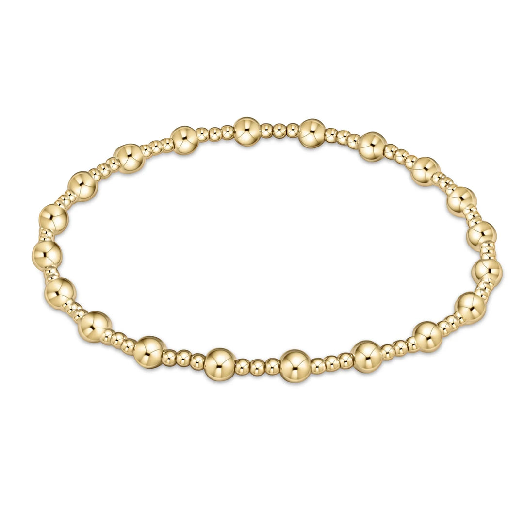 classic sincerity pattern 4mm bead bracelet - gold