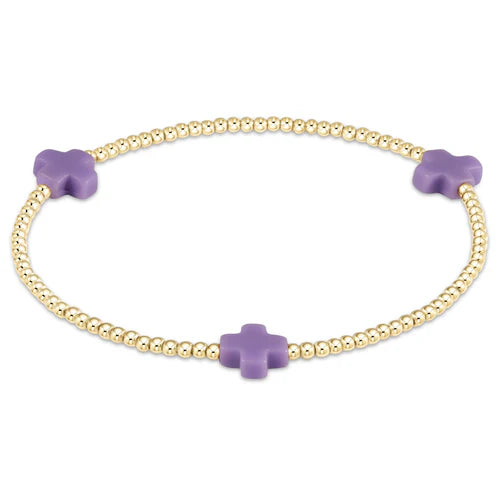 Small Signature Cross Gold 2mm Bracelet
