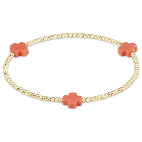 Small Signature Cross Gold 2mm Bracelet