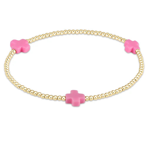 Small Signature Cross Gold 2mm Bracelet