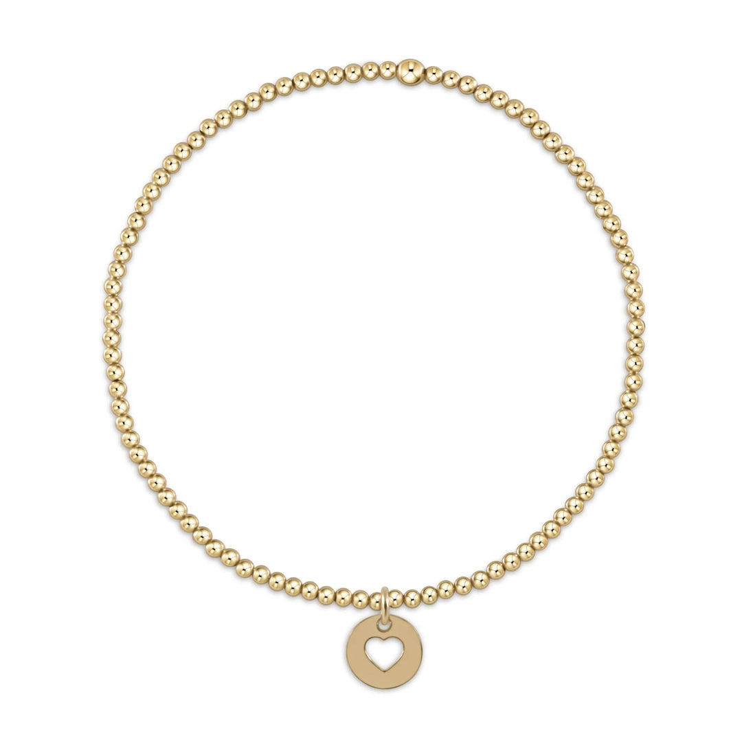 Classic gold bead bracelet - Love Small Gold Disc