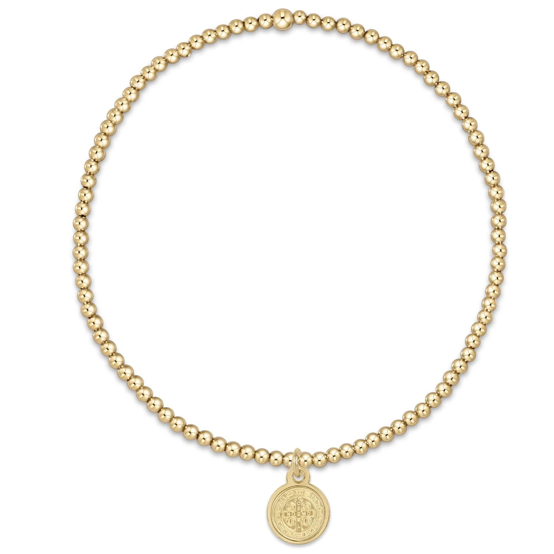 classic gold 2mm bracelet - blessing small gold disc