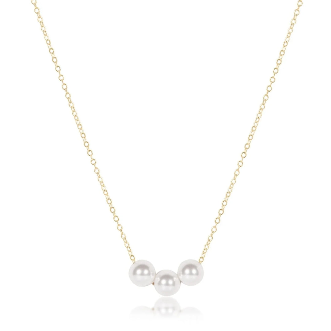 16" necklace gold - joy pearl 6mm