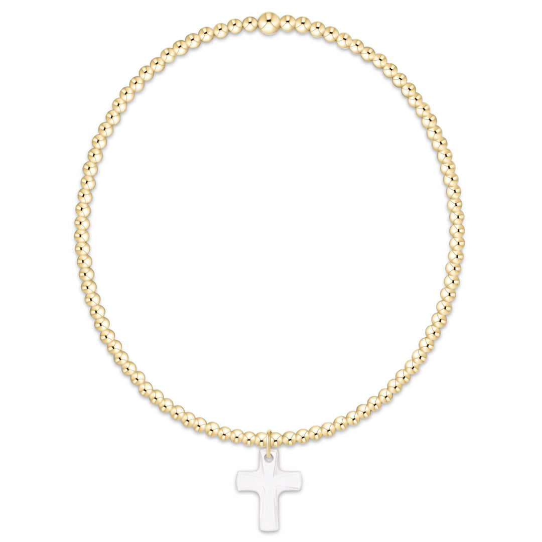classic gold 2mm bracelet - blessed crystal charm
