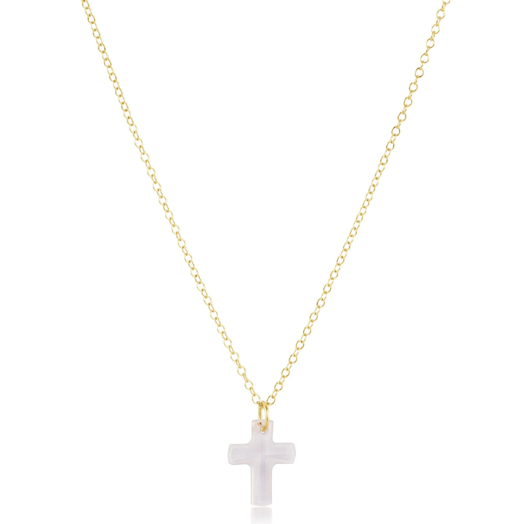 16" necklace gold - blessed crystal charm