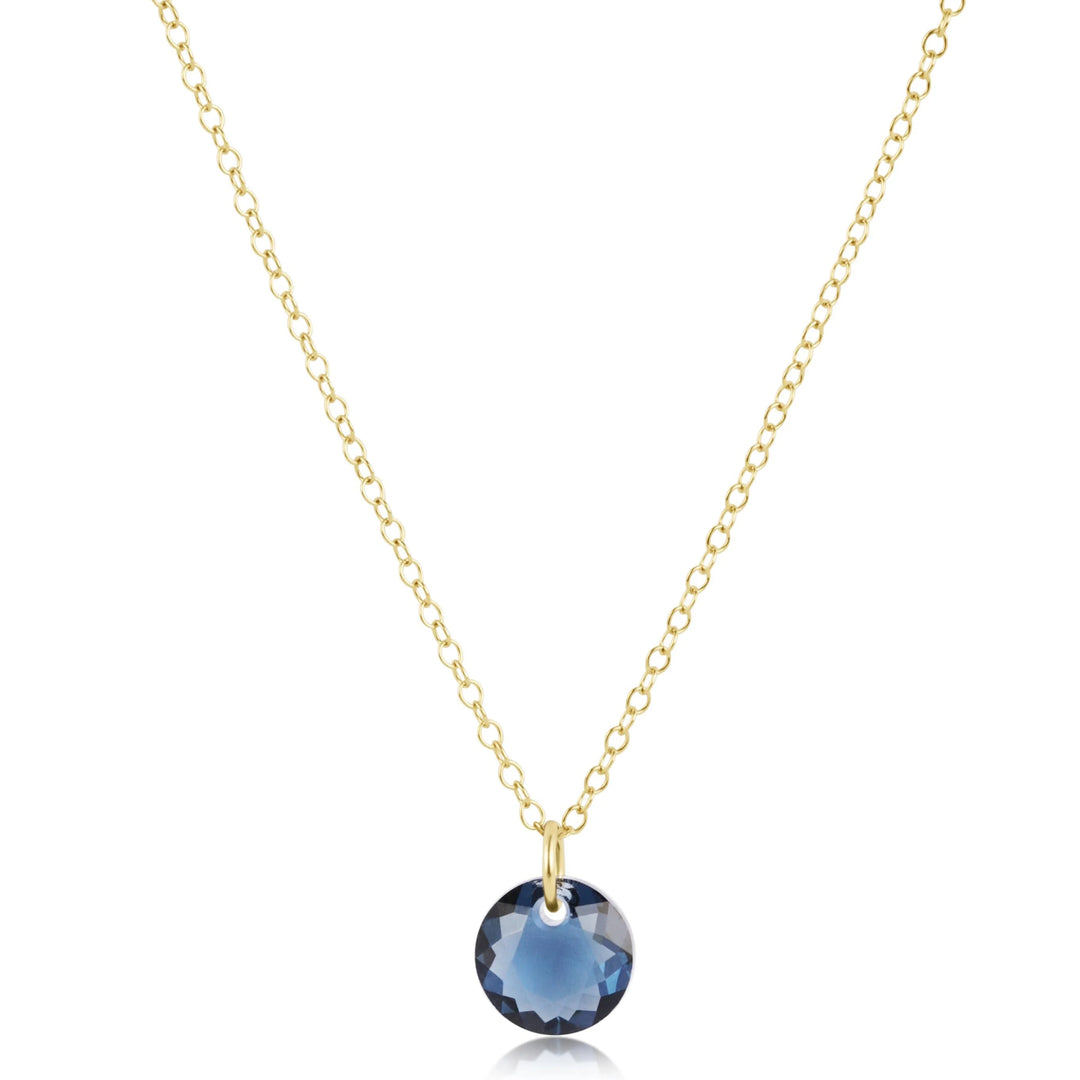 16" necklace gold - reflection small charm - 09