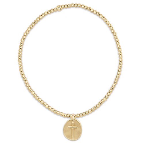 Classic Gold Bead Bracelet - Inspire Small Gold Charm