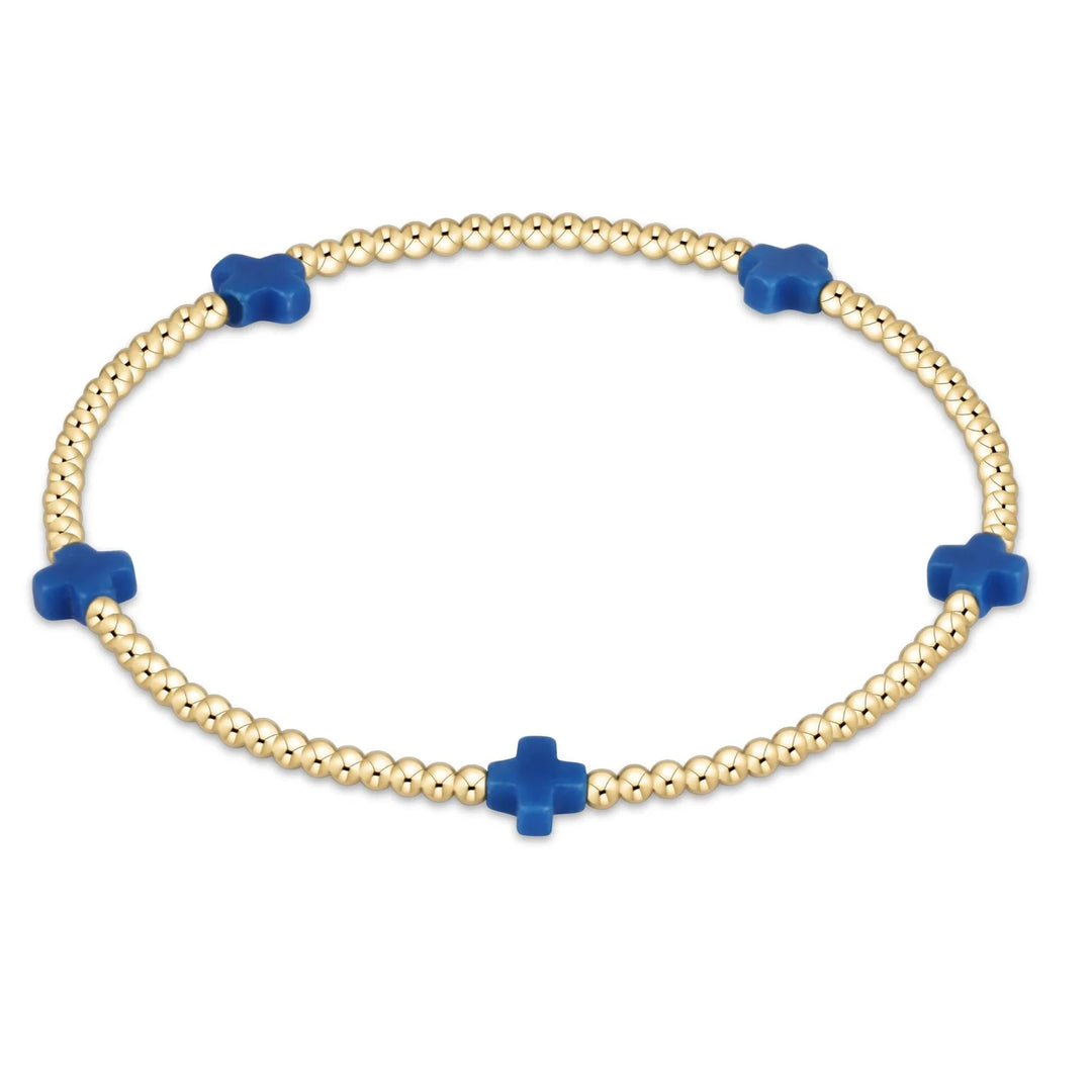 Small Signature Cross Gold 2mm Bracelet