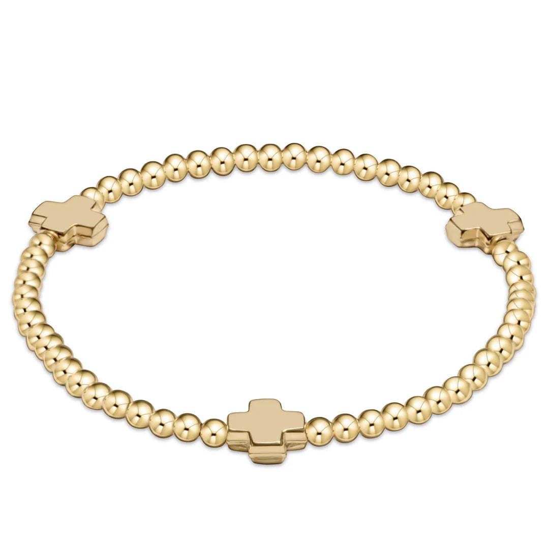 Signature Cross Gold Pattern Bracelet - Gold