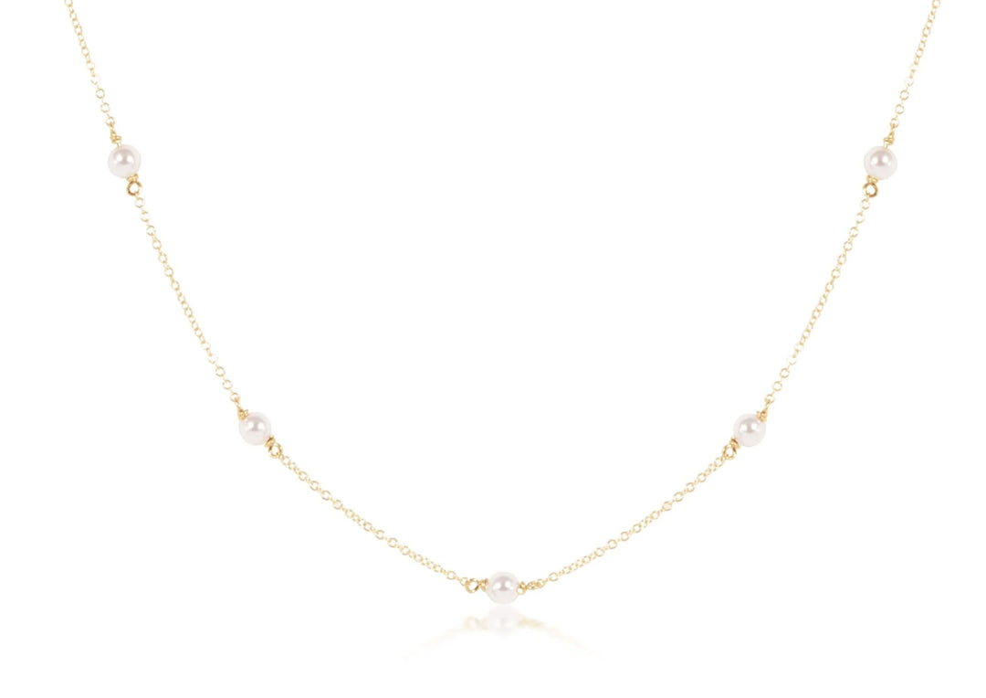 15" Choker Simplicity Chain Gold-4mm Pearl