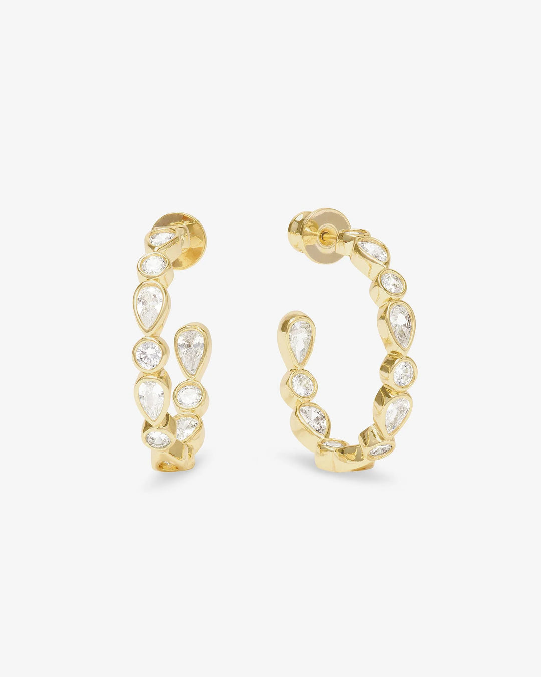 Isla Hoops 1" Gold|White Diamondettes