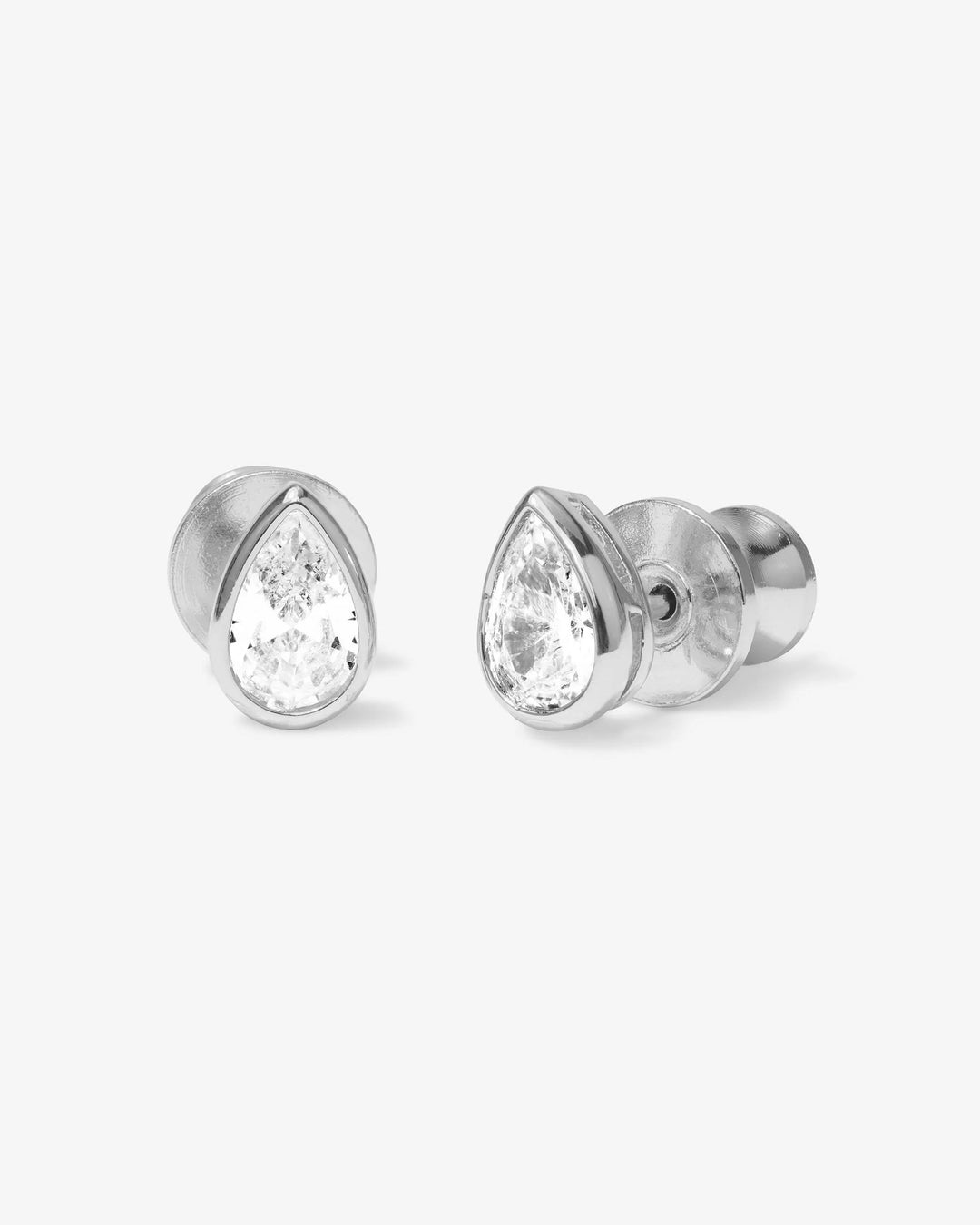Isla 6mm Studs Silver|White Diamondettes