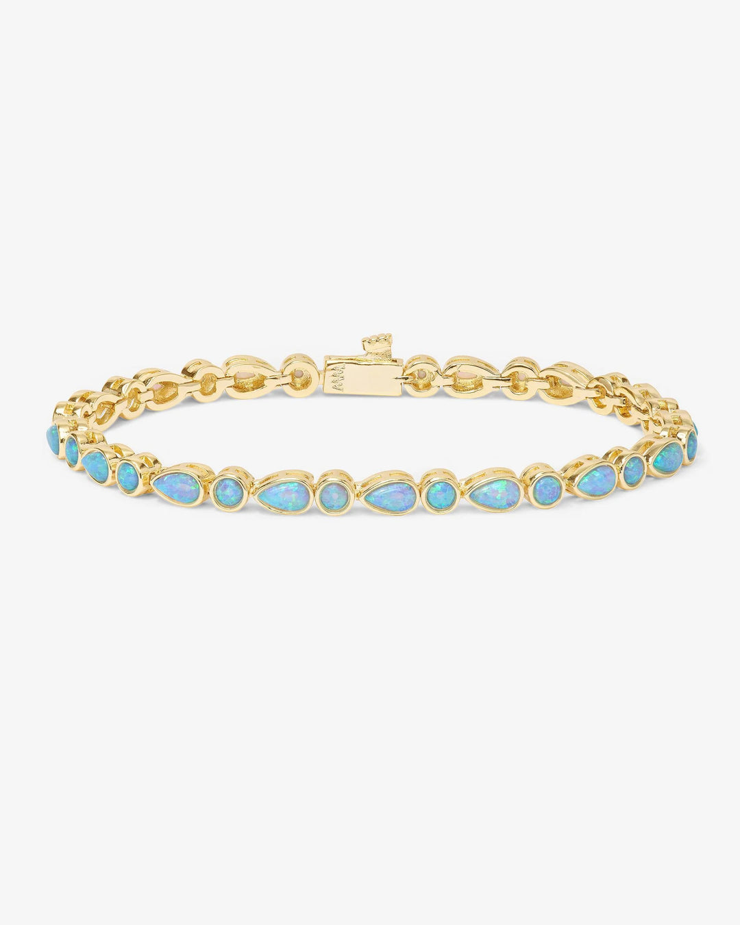 Isla Tennis Bracelet Gold|Blue Opal