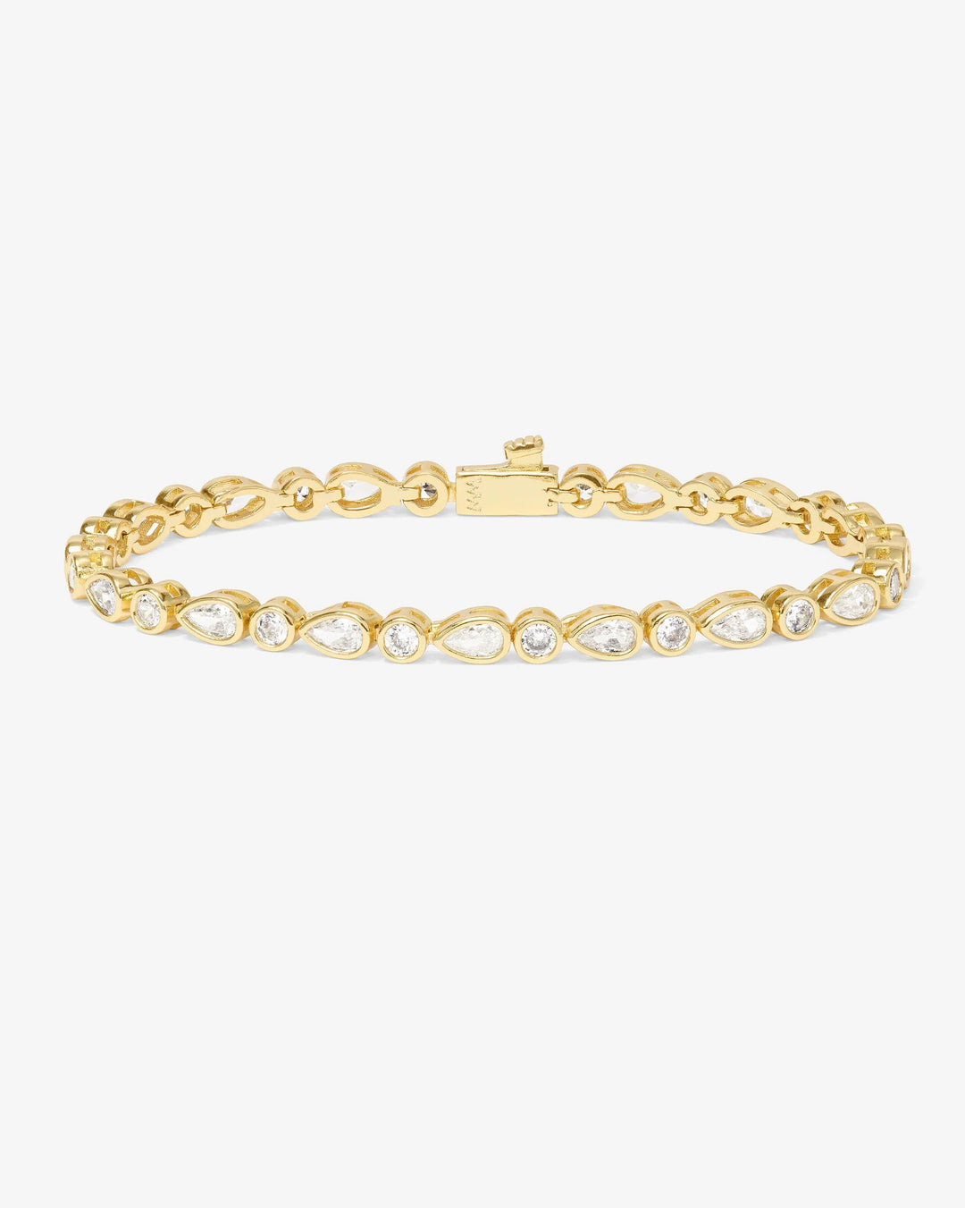 Isla Tennis Bracelet Gold|White Diamondettes