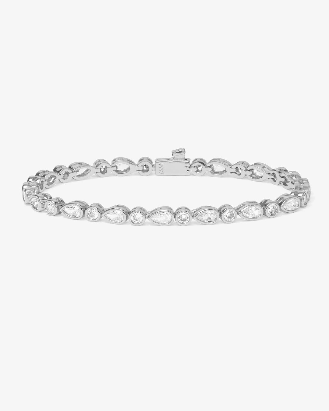 Isla Tennis Bracelet Silver|White Diamondettes