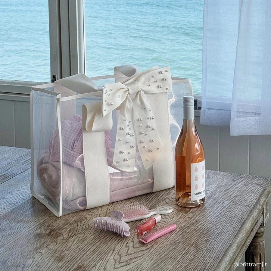 Case-Mate Ivory Pearl Bow Jelly Tote Bag