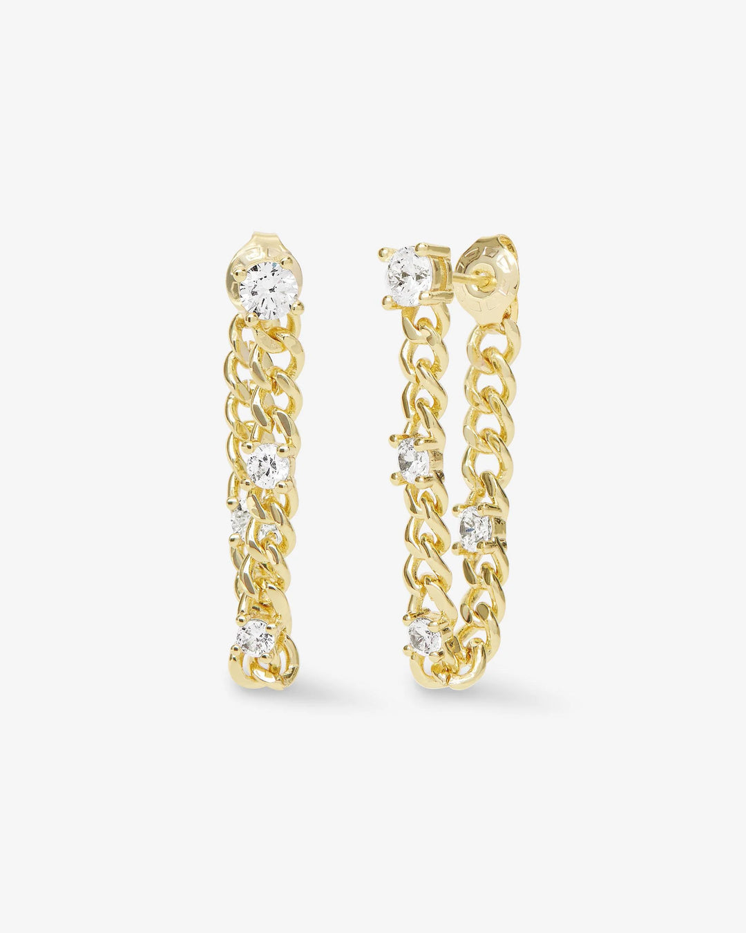 Julian Triple Diamond Soft Chain Hoops