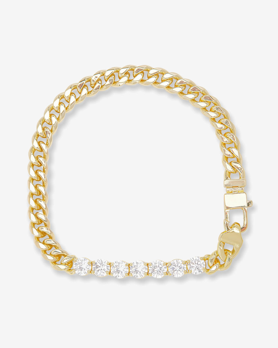 Julian Loves Diamonds Bracelet Gold|White Diamondettes 7.5