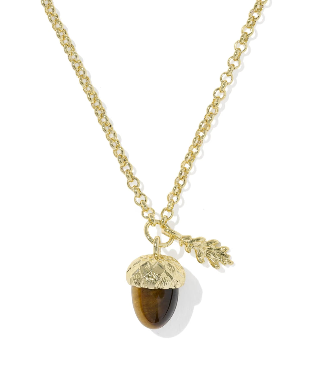 Acorn Gold Short Pendant Necklace
