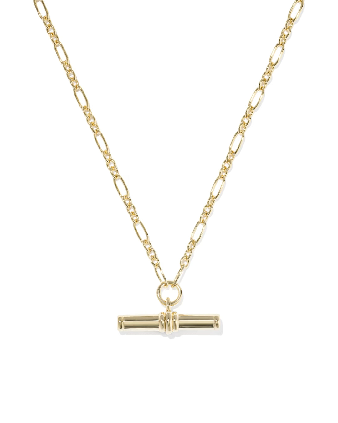 Bree Gold Metal T Bar Short Pendant Necklace