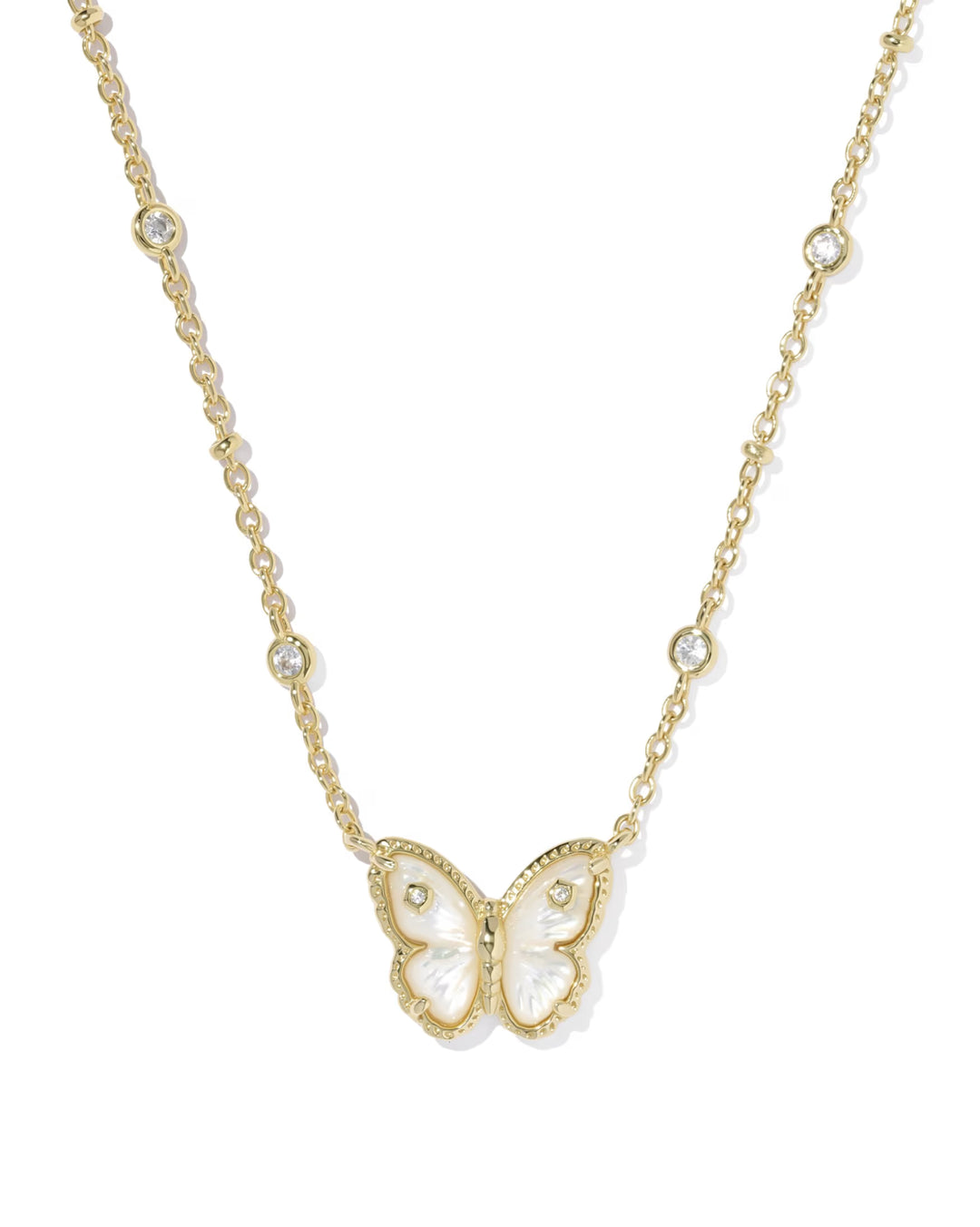 Cailey Butterfly Gold Short Pendant Necklace