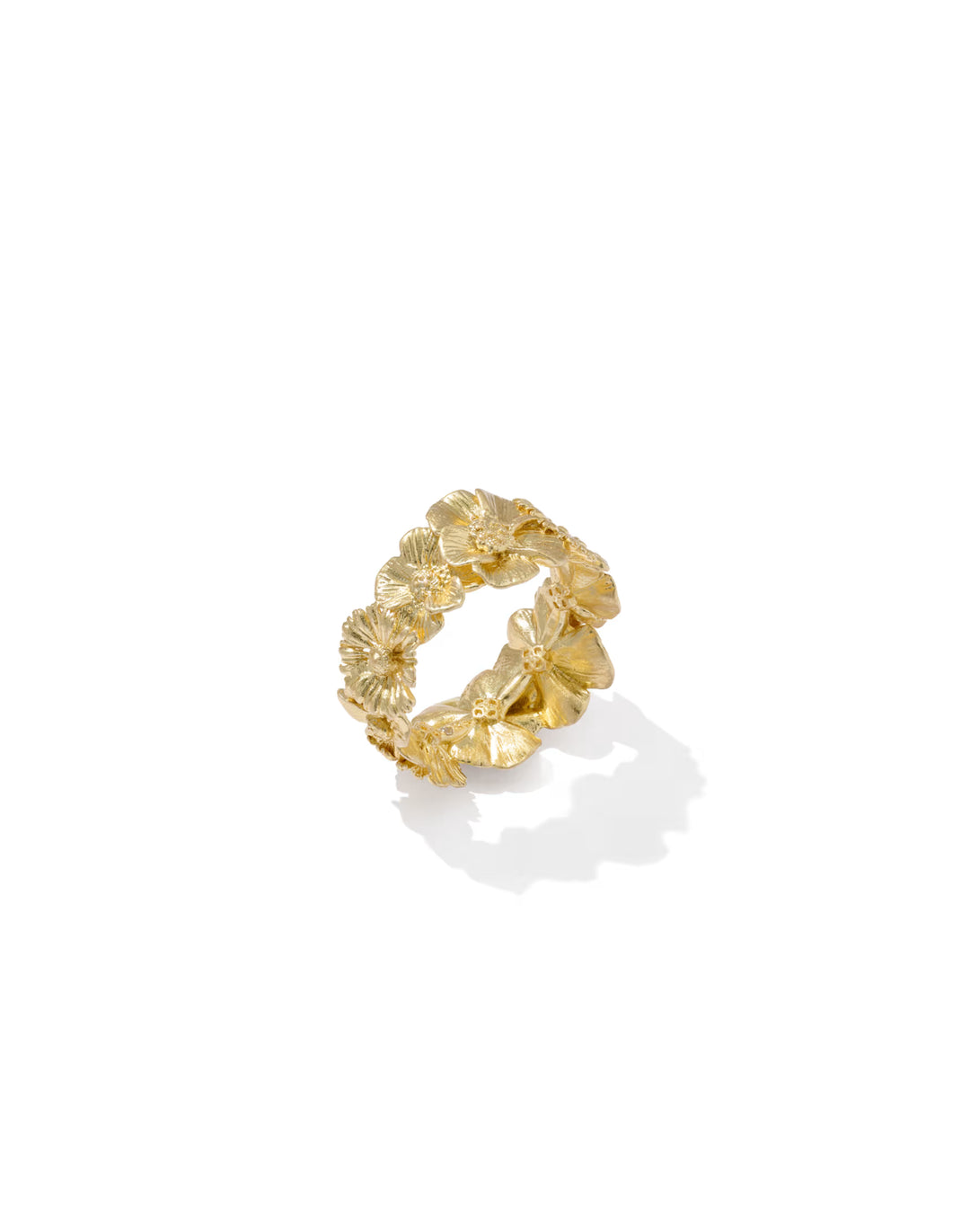 Cailey Flower Gold Band Ring