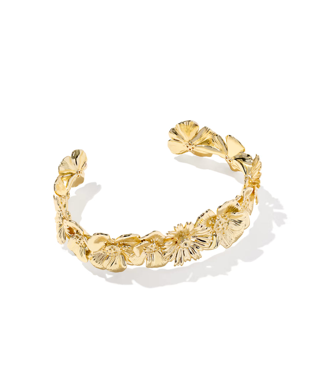 Cailey Flower Gold Cuff Bracelet