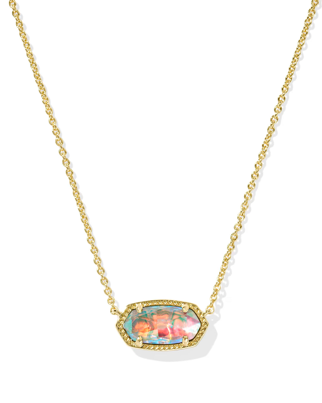 Elisa Gold Pendant Necklace in Dichroic Glass