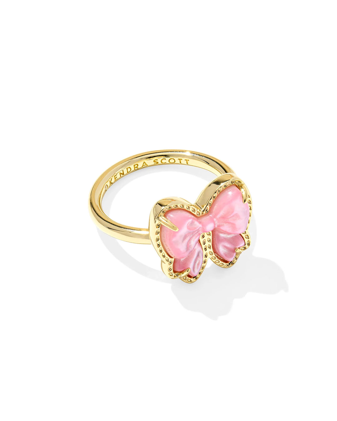 KENDRA SCOTT HALEY BOW BAND RING IN GOLD BLUSH