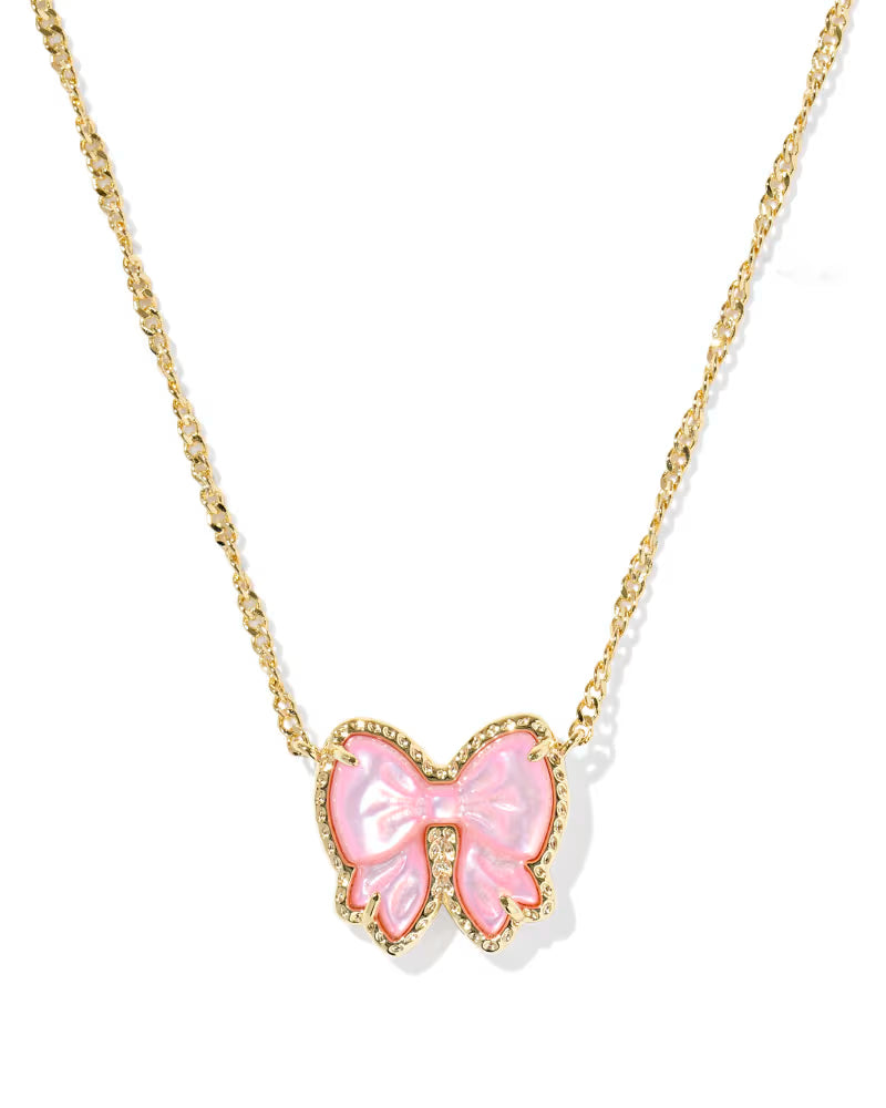 Haley Bow Gold Short Pendant Necklace