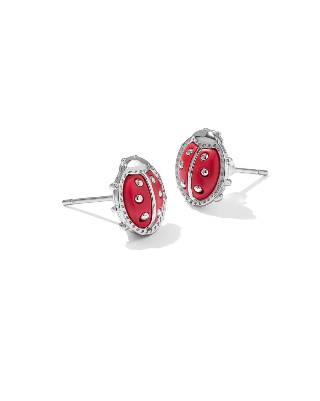 Ladybug Silver Stud Earrings