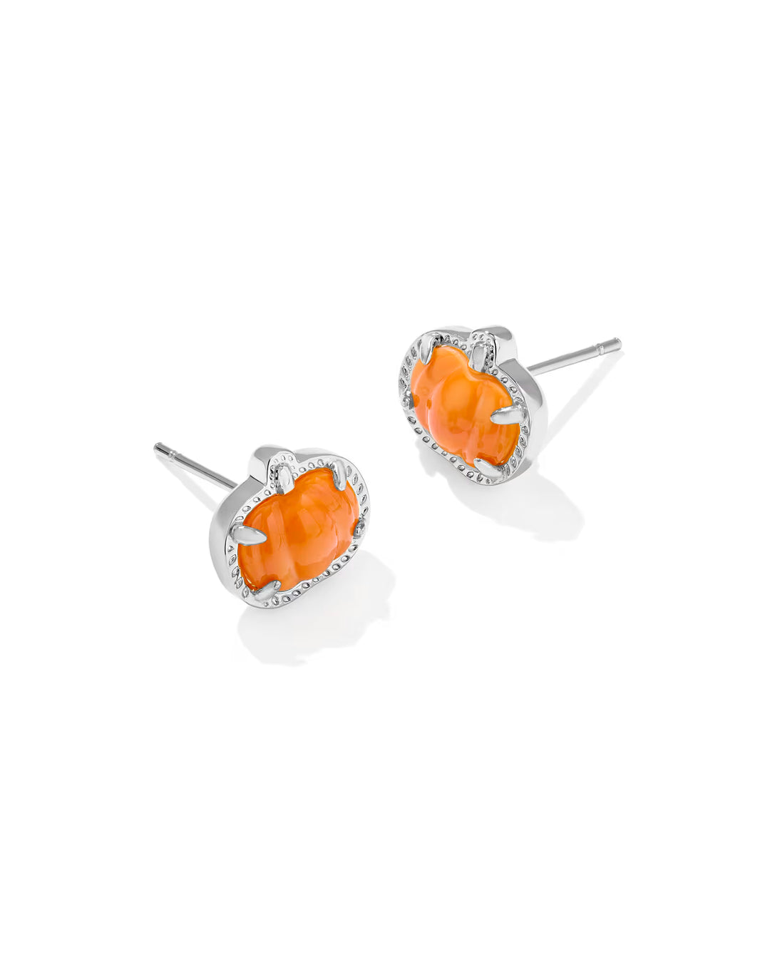 Pumpkin Silver Stud Earrings