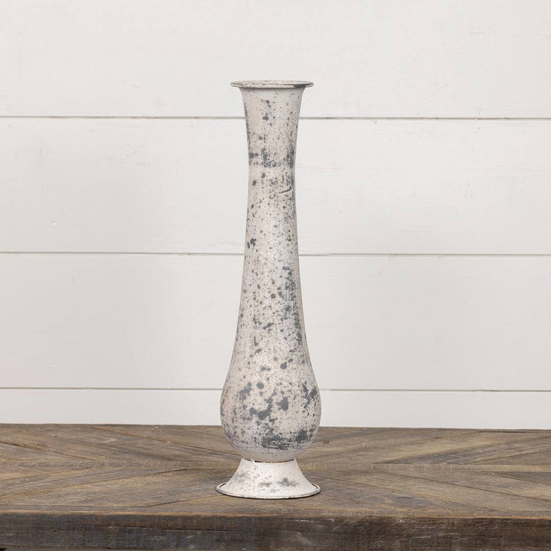 17.5" GREY METAL VASE