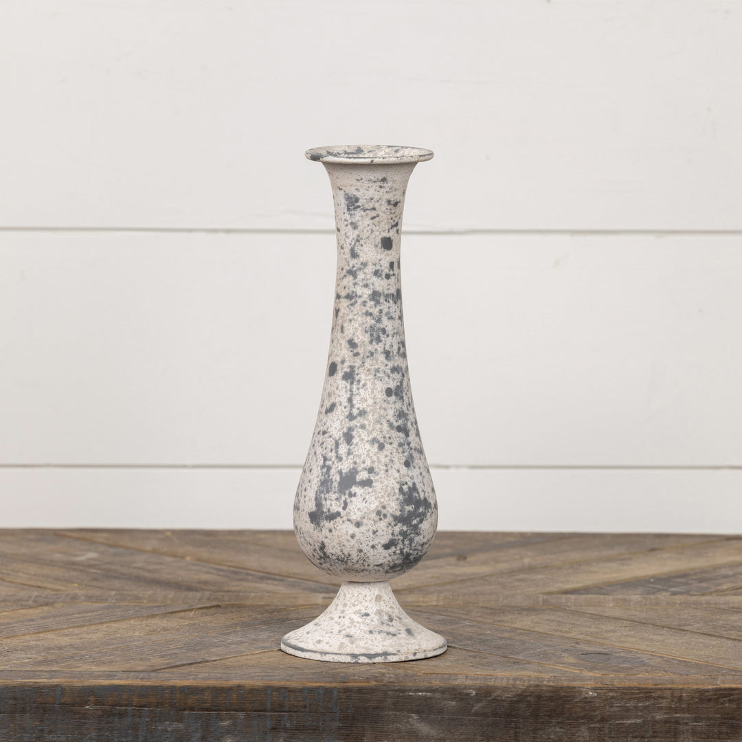 12.25" GREY METAL VASE