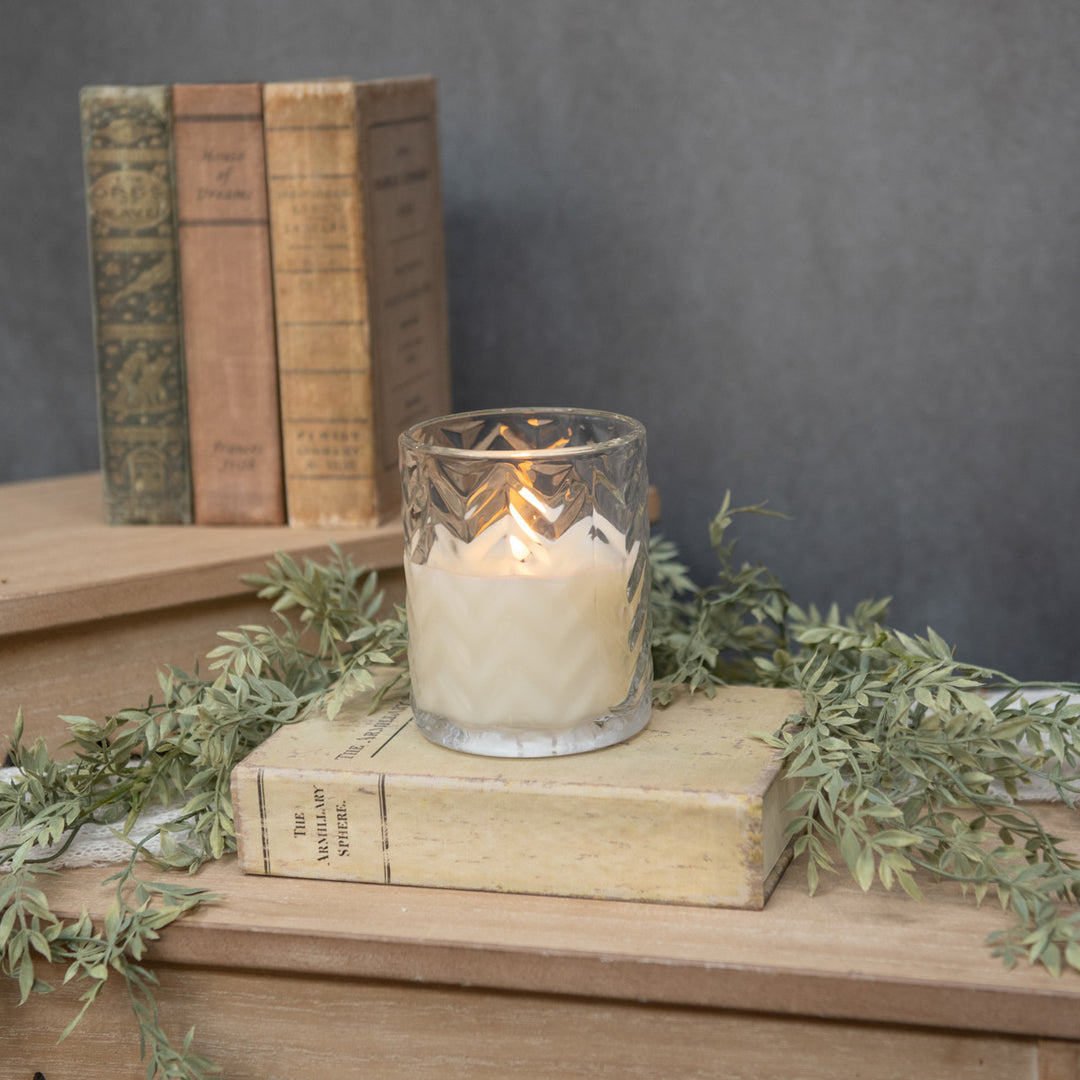 4" Chevron Glass 3D Candle