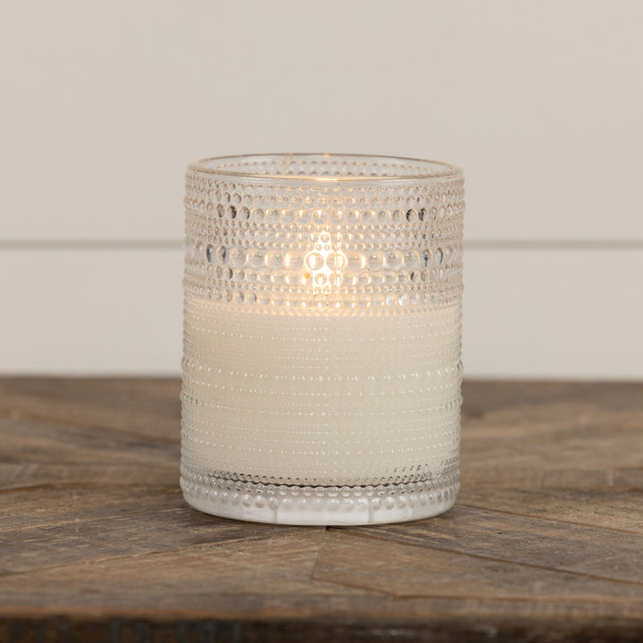 3D Flame Dotted Glass Candle