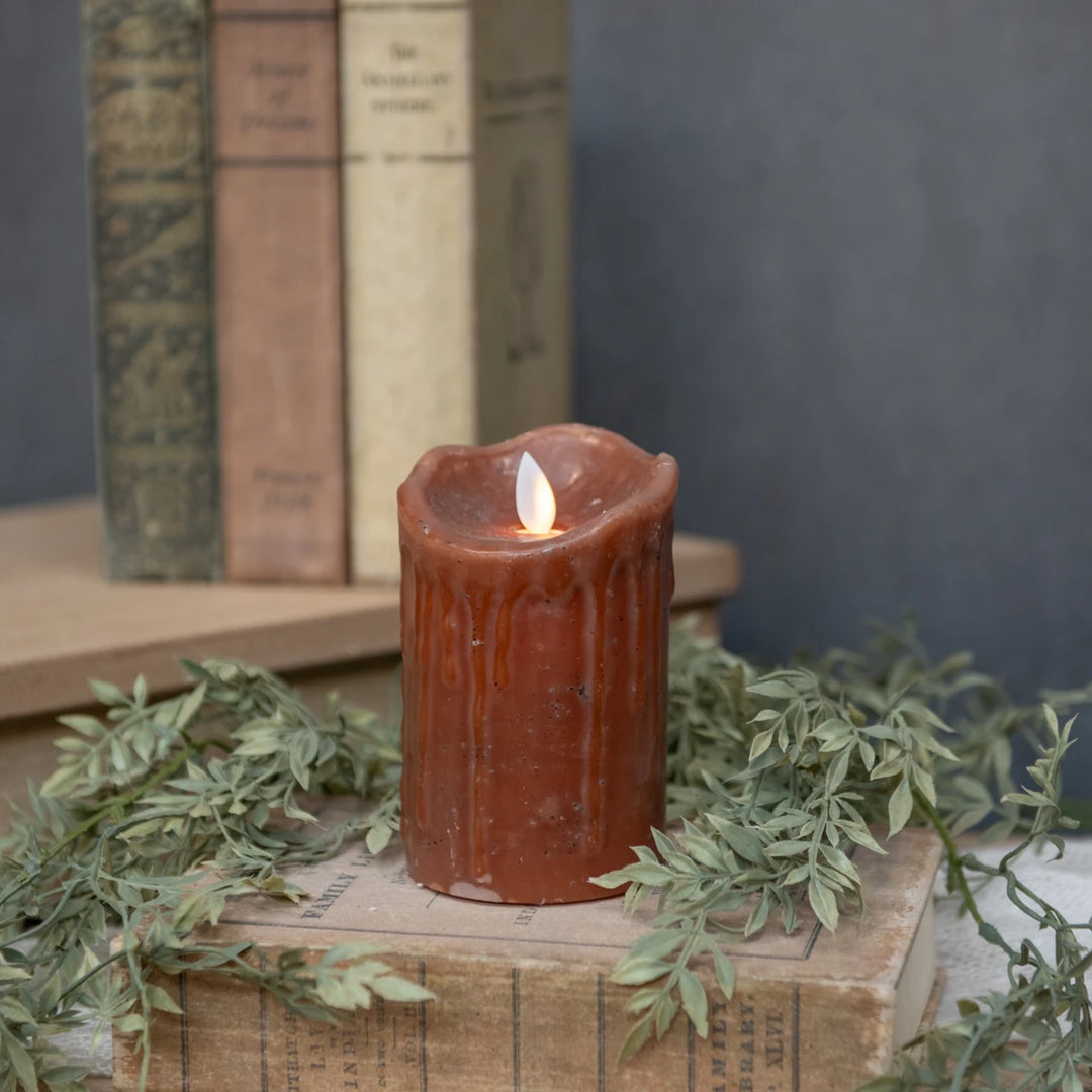 5" MOVING FLAME BRONZE PILLAR CANDLE