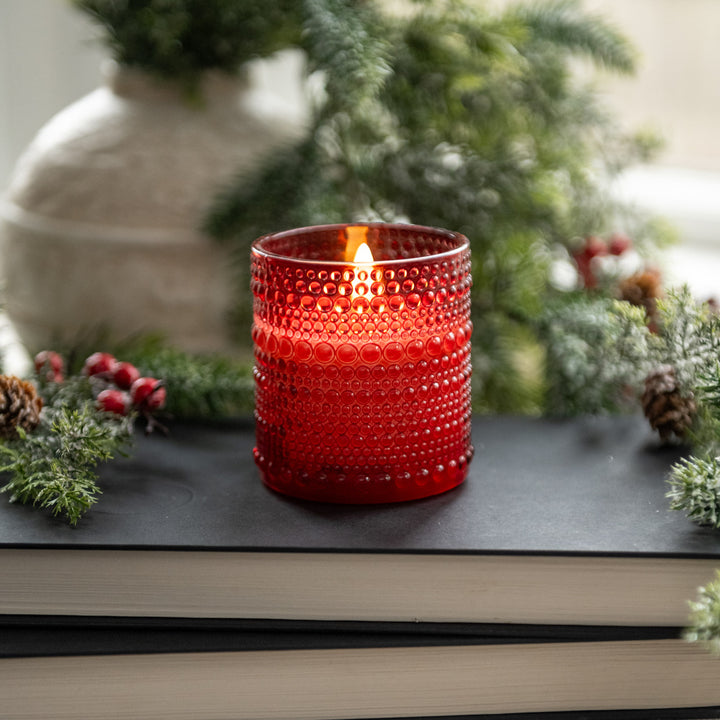 3.25" DOTTED GLASS 3D FLAME CANDLE