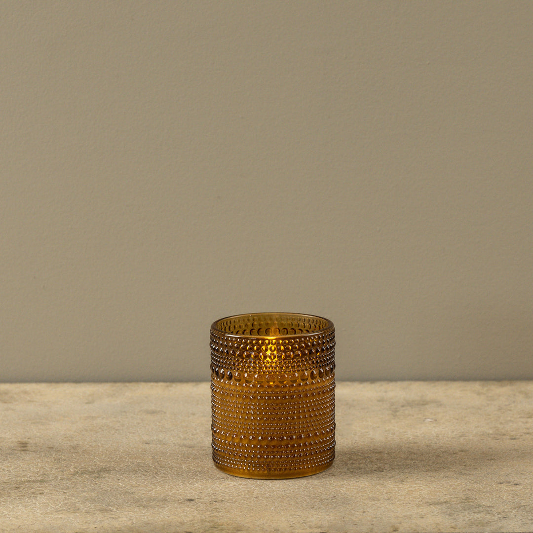 5" DOTTED GLASS 3D FLAME CANDLE