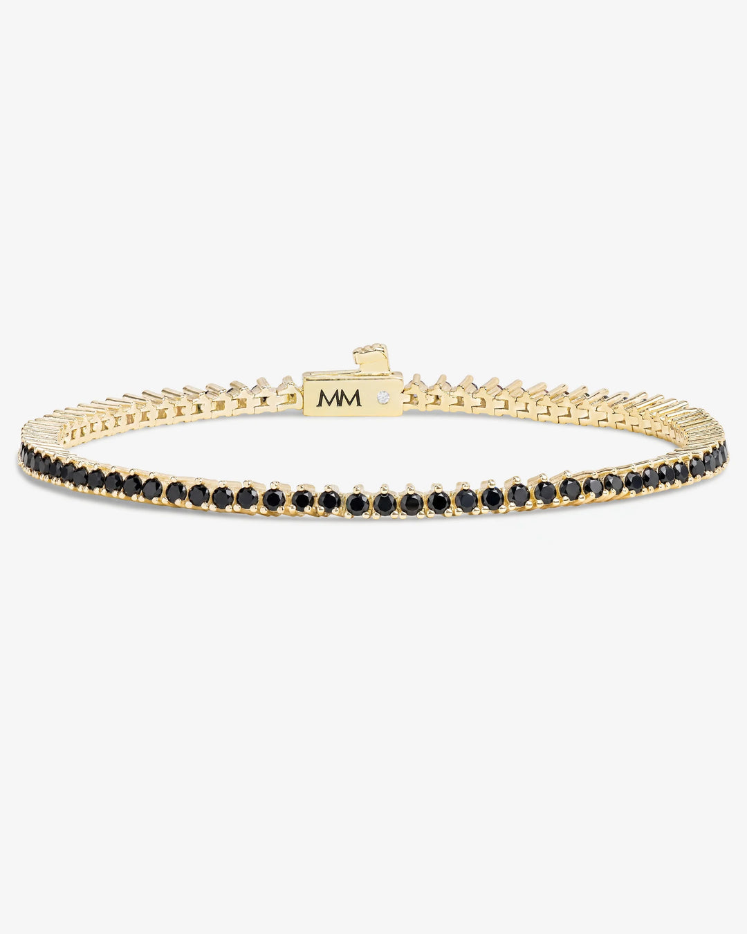 Not Your Basic Tennis Bracelet 2mm Gold|Black Diamondettes