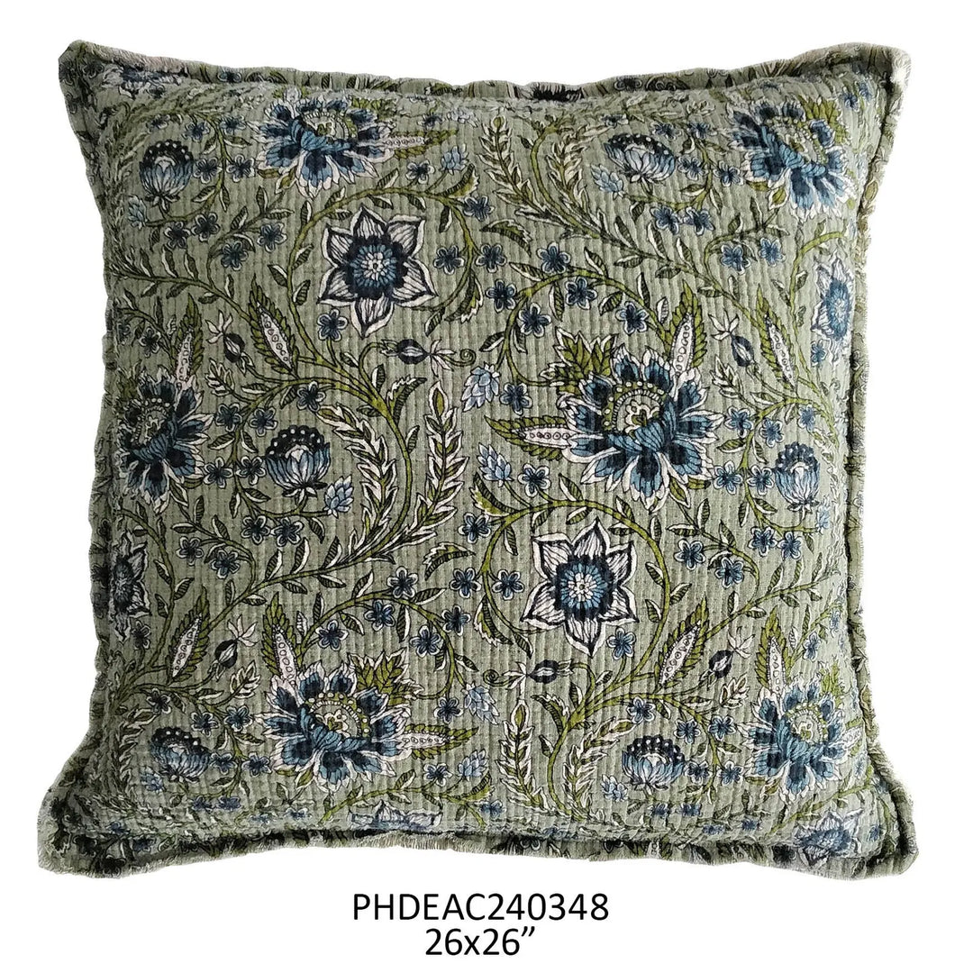 PLUMBAGO BOTANICAL PRINT PILLOW 26"