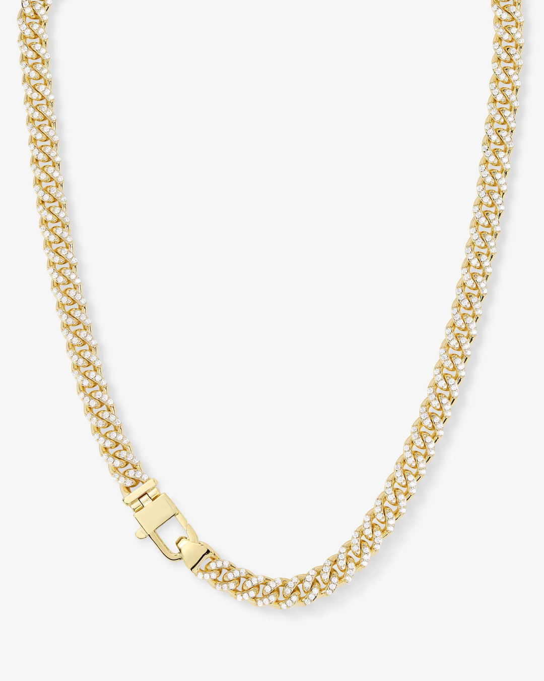 Pavé Julian Cuban Chain Necklace 6.8mm