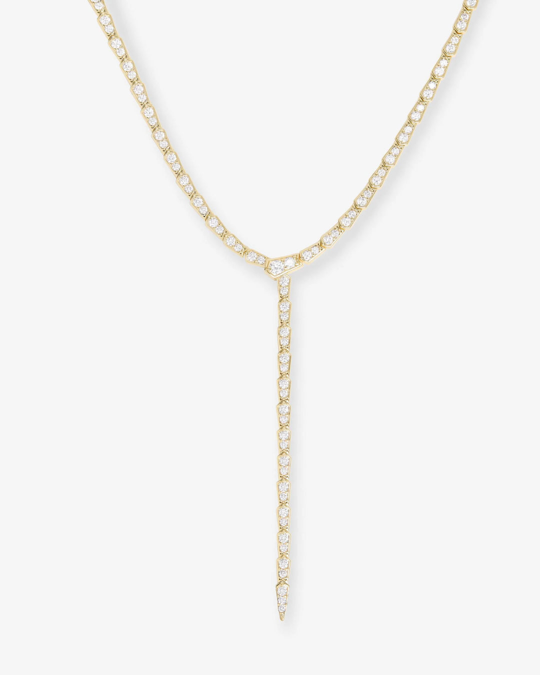 Pavé Serpent Lariat Necklace